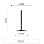 Barový stolík Chic RR10, p 80cm, v 110cm, čierny rám, biela doska
