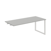 Rokovací stôl UNI O, k pozdĺ. reťazeniu, 180x75,5x80 cm, sivá/biela