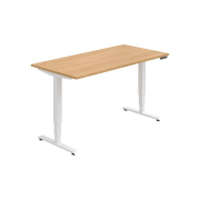 Pracovný stôl RUN, PO, 3S, 160x64,5-130,5x80 cm, dub/biela