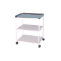 Nemocničný stolík policový, mobilný, v.80,5 x š.65 x h.46cm, RAL9003 biela