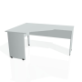 Pracovný stôl Gate, ergo, pravý, 160x75,5x120 cm, sivá/sivá