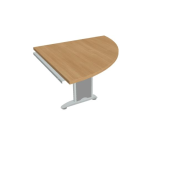 Doplnkový stôl Cross, pravý, 80x75,5x80 cm, dub/kov