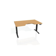 Pracovný stôl Motion Ergo, PO, 2S, 120x70,5-120,5x90 cm, buk/čierna