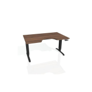 Pracovný stôl Motion Ergo, PO, 3S, 160x61-128x90 cm, orech/čierna