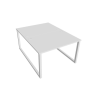 Pracovný stôl UNI O, 120x75,5x160 cm, biela/biela