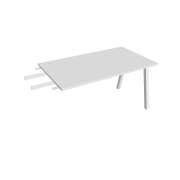 Pracovný stôl UNI A, kolmo reťaziaci, 140x75,5x80 cm, biela/biela