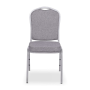 Banketová stolička Silver Smooth, strieborný rám, látka sivá