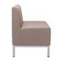 Jednkreslo Steve, celočalúnené, š. 80 cm, zdravot. ekokoža béžová KN0020, sivá konštrukcia