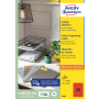 Etikety farebné 70x37mm Avery A4 100 hárkov červené