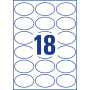 Etikety oválne 63,5x42,3mm Avery 10 hárkov biele