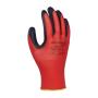 Rukavice pletené, polomáčané DONAU SAFETY Super Latex kat. II červené veľ. 8