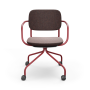 Konferenčná stolička Normo, podrúčky LP, rám RAL3005, látka Xtreme YS136 hnedá