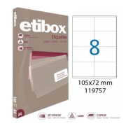 Etikety univerzálne 105x72mm Etibox A4 100 hárkov