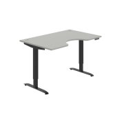 Pracovný stôl Motion Ergo, PO, 2S, 140x70,5-120,5x90 cm, sivá/čierna