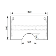 Pracovný stôl Motion Ergo, ZO, 3S, 140x61-128,x90 cm, dub/sivá