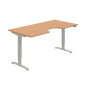 Pracovný stôl Motion Ergo, PO, 2S, 180x70,5-120,5x90 cm, buk/sivá
