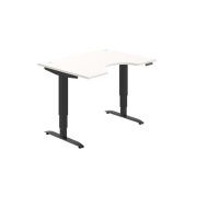 Pracovný stôl Motion Ergo, PO, 3S, 120x61-128x90 cm, biela/čierna