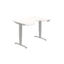 Pracovný stôl Motion Ergo, PO, 3S, 120x61-128x90 cm, biela/sivá