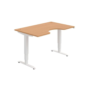 Pracovný stôl Motion Ergo, ZO, 3S, 140x61-128,x90 cm, buk/biely