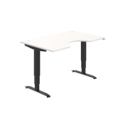 Pracovný stôl Motion Ergo, ZO, 3S, 140x61-128,x90 cm, biela/čierna