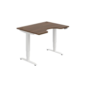 Pracovný stôl Motion Ergo, PO, 3S, 120x61-128x90 cm, orech/biela