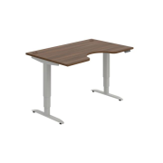 Pracovný stôl Motion Ergo, PO, 3S, 140x61-128x90 cm, orech/sivá