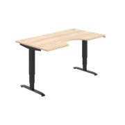 Pracovný stôl Motion Ergo, ZO, 3S, 160x61-128x90 cm, agát/čierna