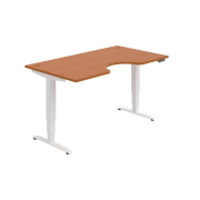 Pracovný stôl Motion Ergo, PO, 3S, 160x61-128x90 cm, čerešňa/biela