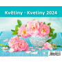 Stolový kalendár riadkový 17,1x13,9 cm - MiniMax Kvetiny 2027
