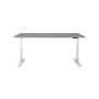 Výškovo nastaviteľný stôl BASIC, 1-motorový, 160x80 cm, podnož biela + doska sivá