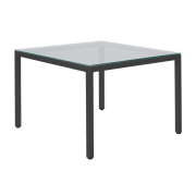 Konferenčný stolík Henry, 75x75x50 cm, sklo číre, nohy čierne