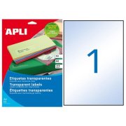 Etikety polyesterové priehľadné 210x297mm APLI A4 inkjet 10 hárkov