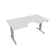 Pracovný stôl Motion Ergo, ZO, 3S, 160x61-128x90 cm, biela/sivá